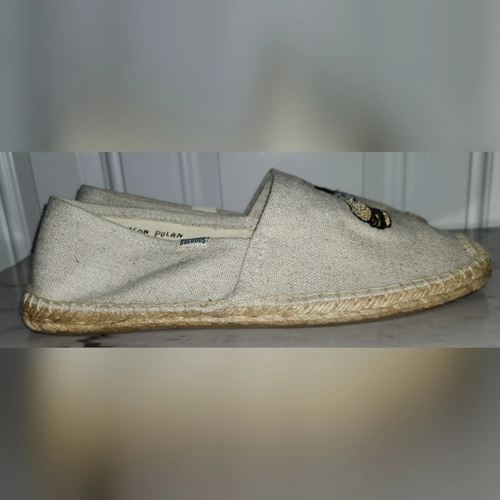 SOLUDOS X JASON PILAN slip-on espadrilles HAMBURGER & FRIES size 10